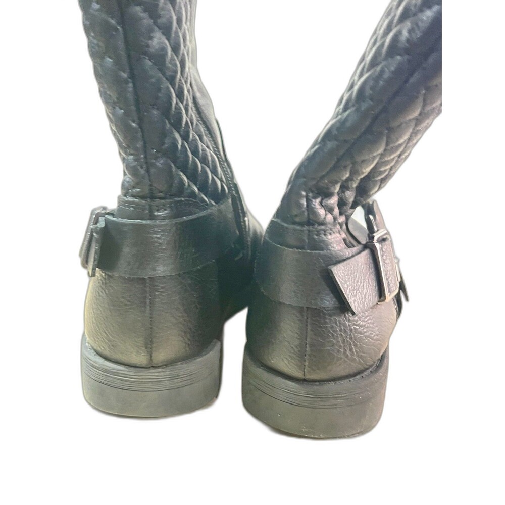 Wonder Nation- Girl’s- Zip Up Boots (Size 2) Black/ Silver Buckle Studs - Picture 7 of 10